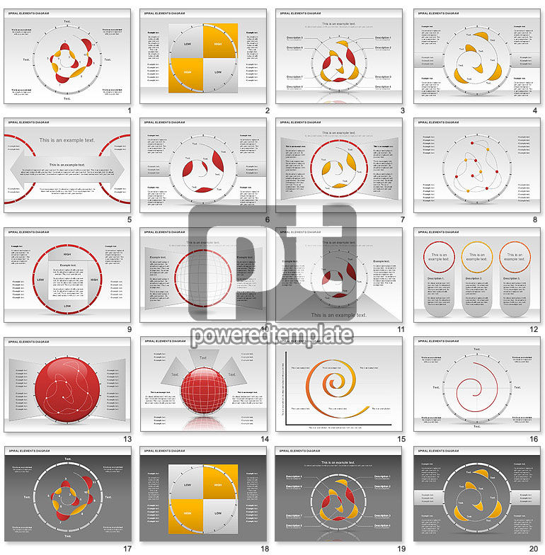 Powerpointプレゼンテーション用のスパイラル要素図 今すぐダウンロードする Poweredtemplate Com