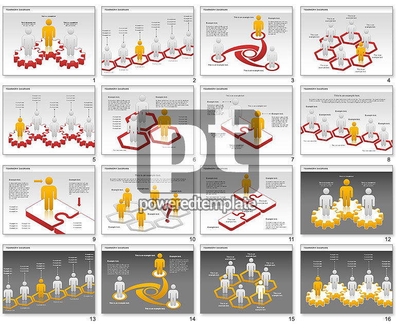 Lavoro di squadra con diagramma delle piattaforme