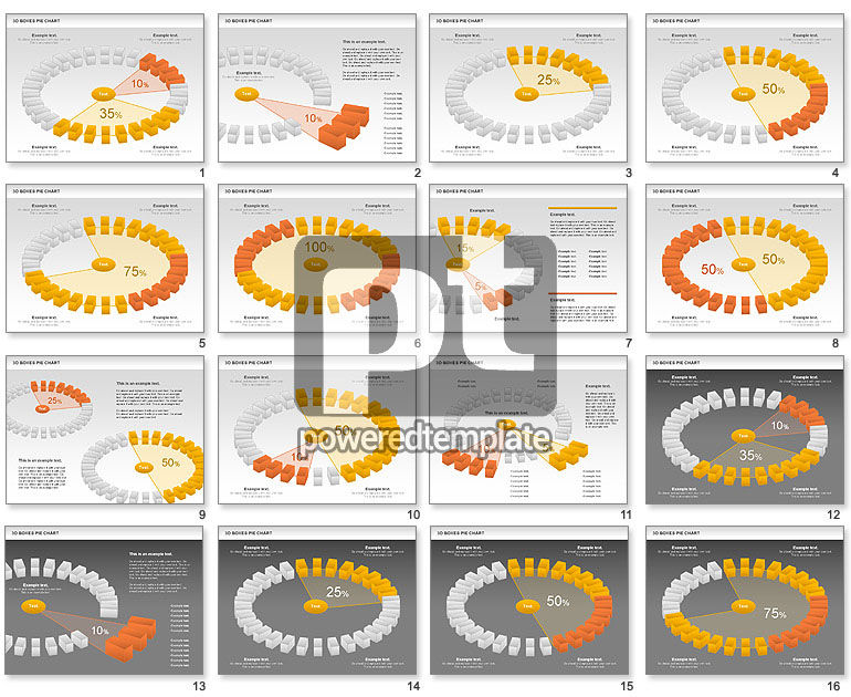 3D Boxes Pie Chart