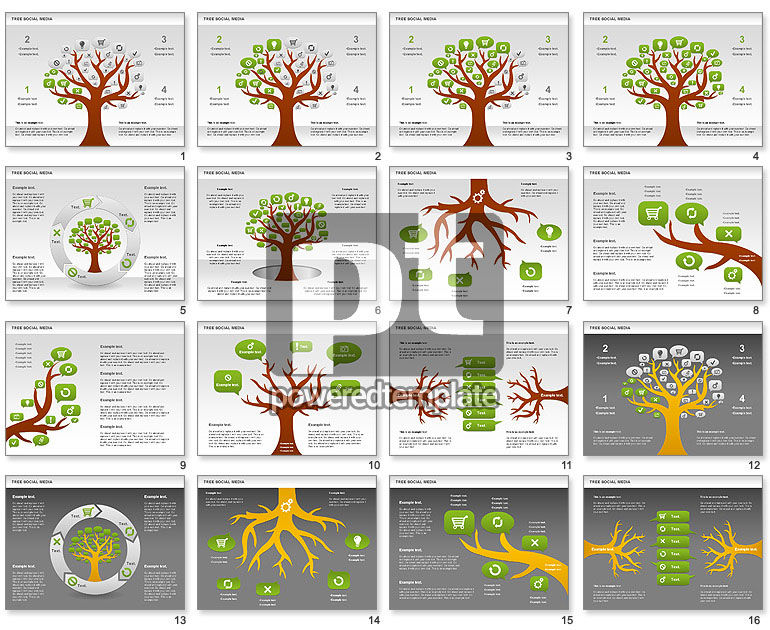 Diagramme d'arbre des médias sociaux