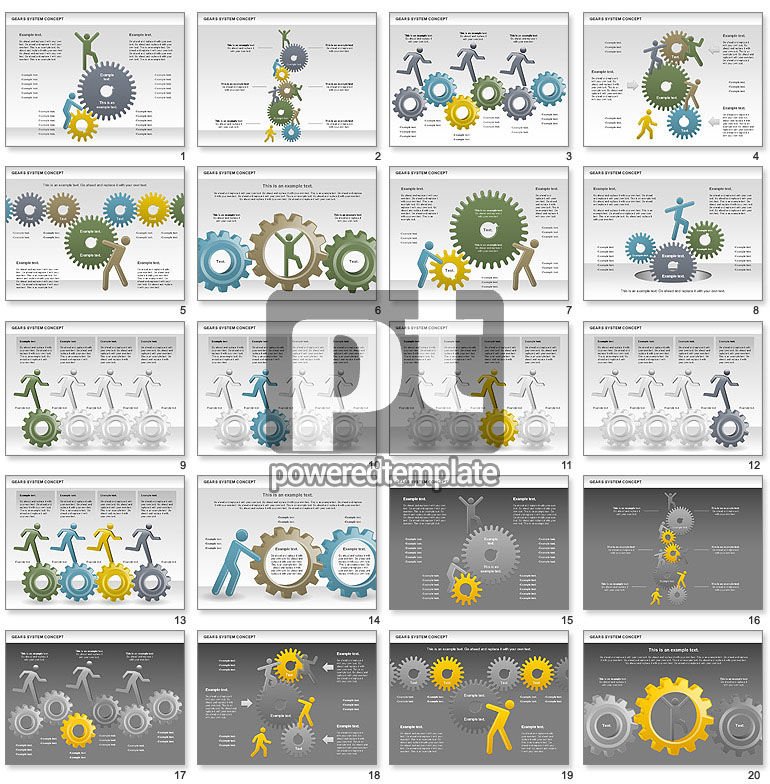 Diagrama del concepto del sistema de engranajes