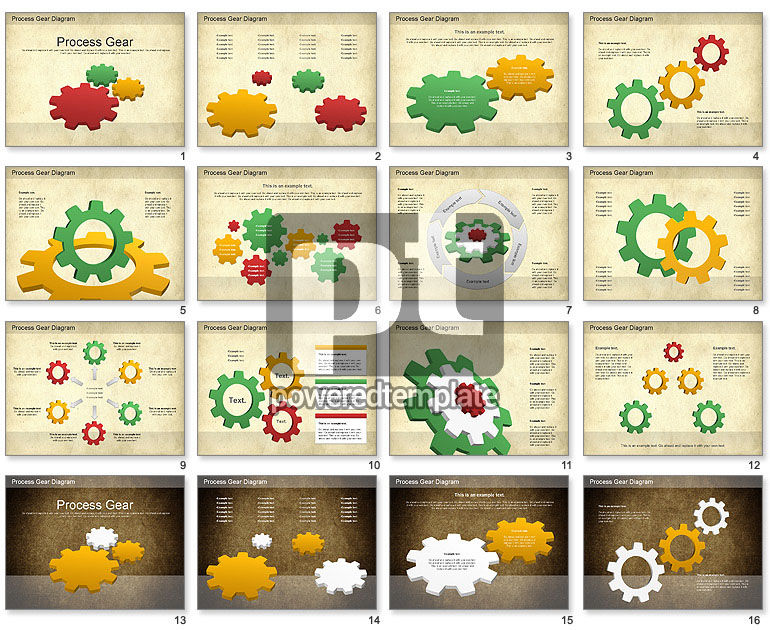 Diagrama de engranajes de trabajo