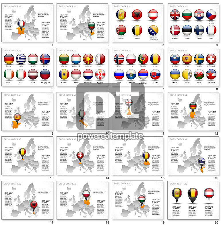 Europäische Länder Flaggen