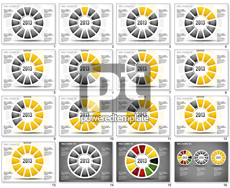 Calendario 2013 de la rueda de PowerPoint