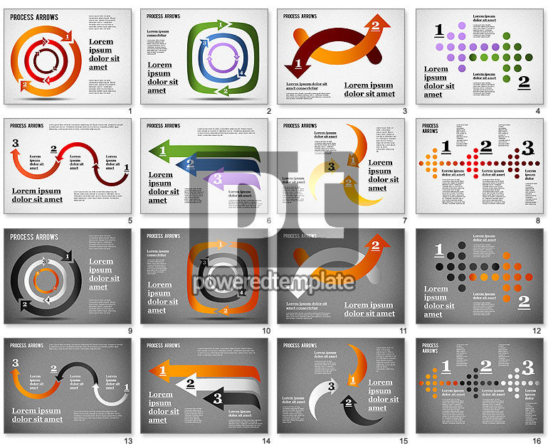 Colección de flechas de proceso