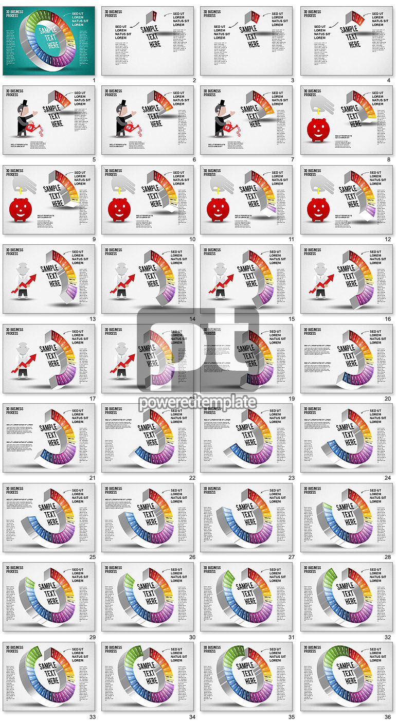 3d diagrama de etapas de negócios