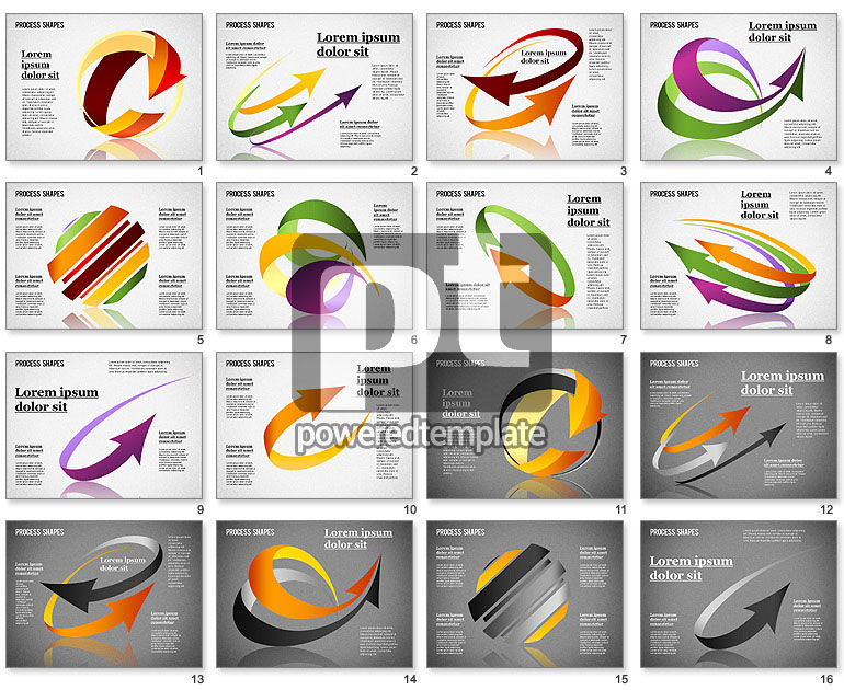 Colored Curved Arrows