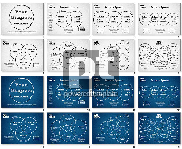 Mano diagramma di venn disegnata