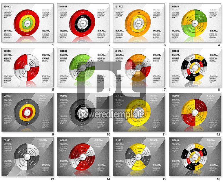 3d Lingkaran Diagram Tersegmentasi