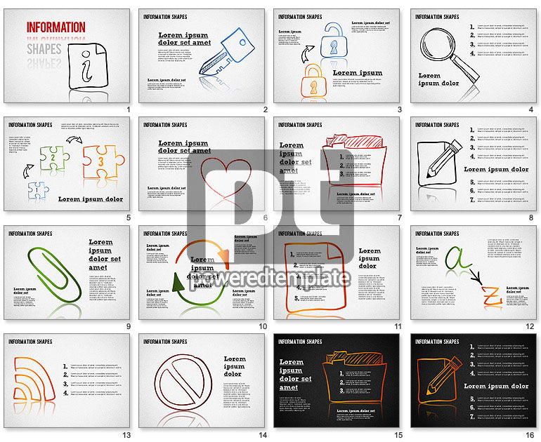 Formas de información coloreadas