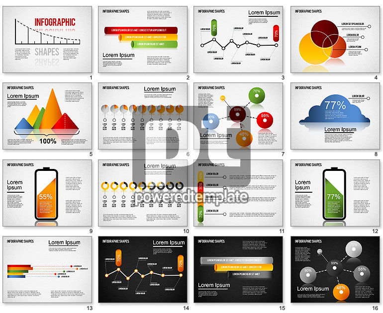 Conjunto de formas infográficas