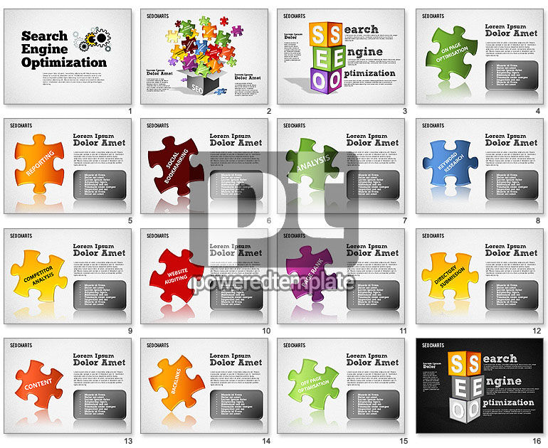 Diagrama del rompecabezas de la optimización del Search Engine