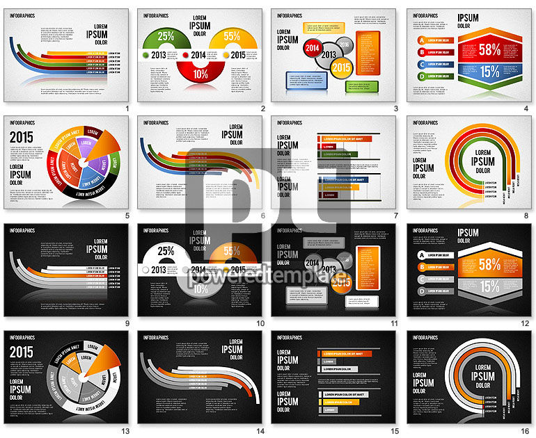 Business-Infografiken gesetzt