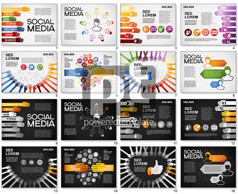 Social media vormen en pictogrammen