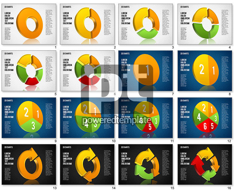 3D-cirkel en ringdiagrammen