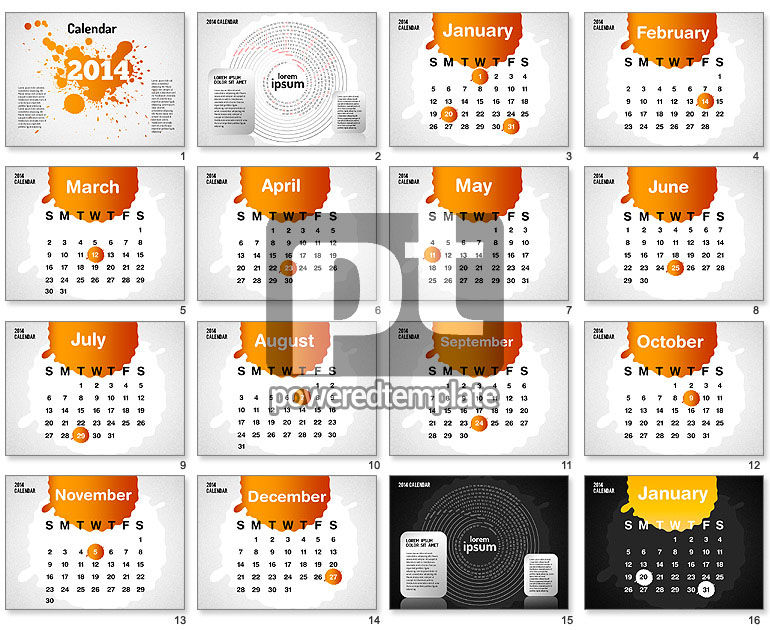 PowerPoint Calendar 2014