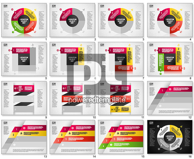 Origami Stil Optionen Diagramm