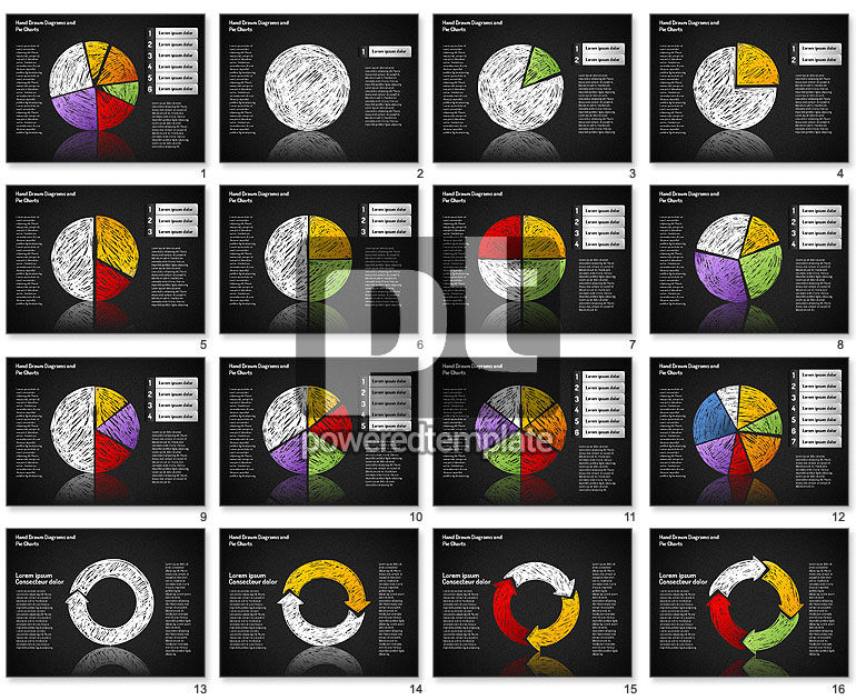 Crayon Style Pie Charts