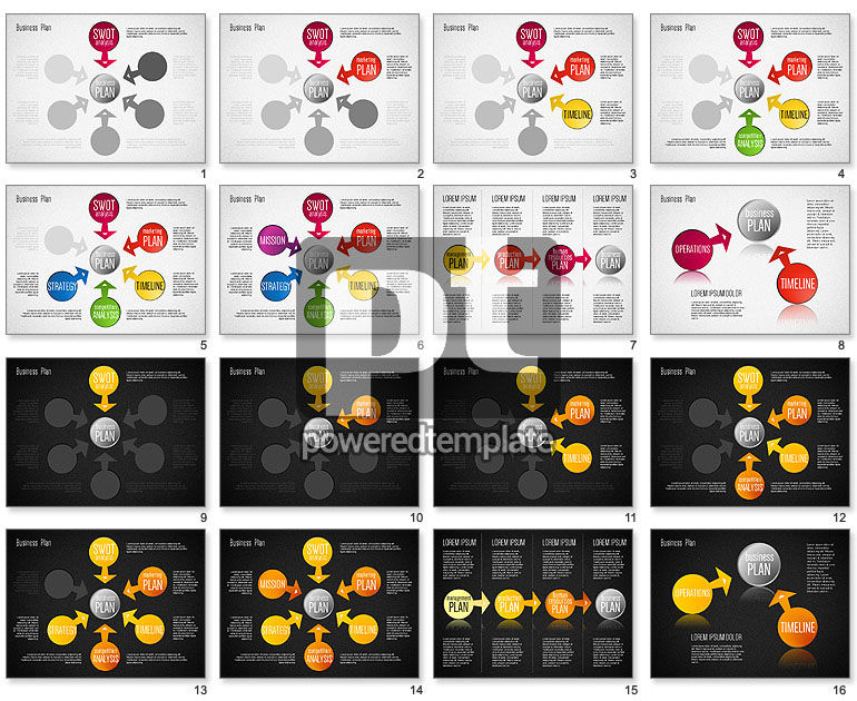 Colorful modello di business plan