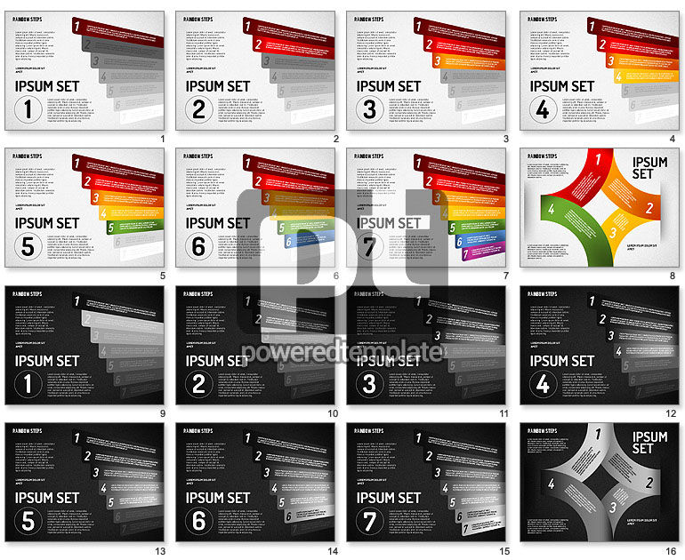 Rainbow Colored Steps Diagram