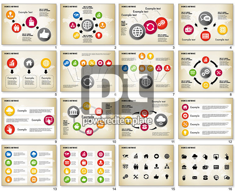 Business and Finance Process with Icons