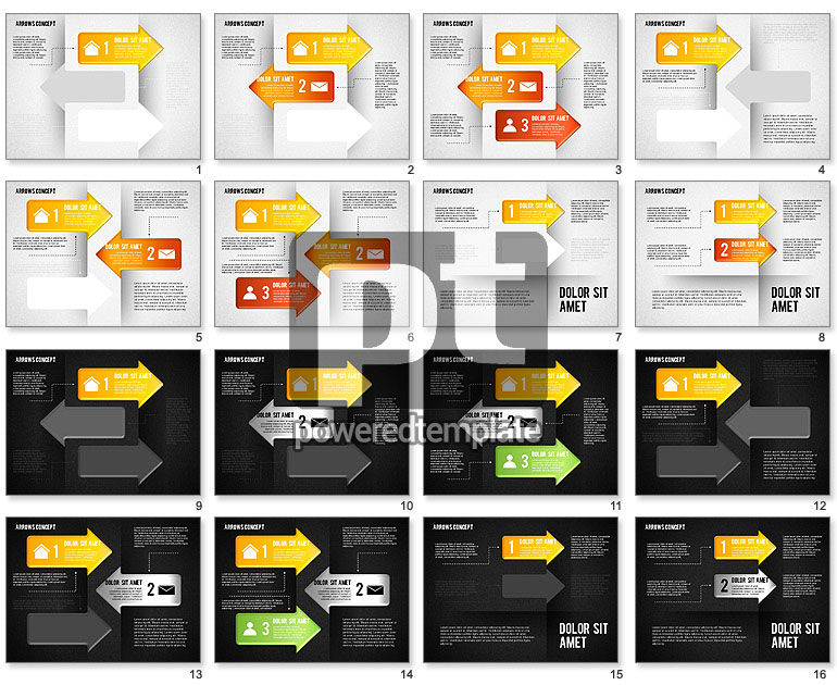 Opções e diagrama de setas