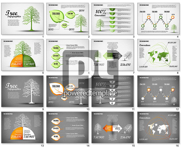 Infografía verde del árbol