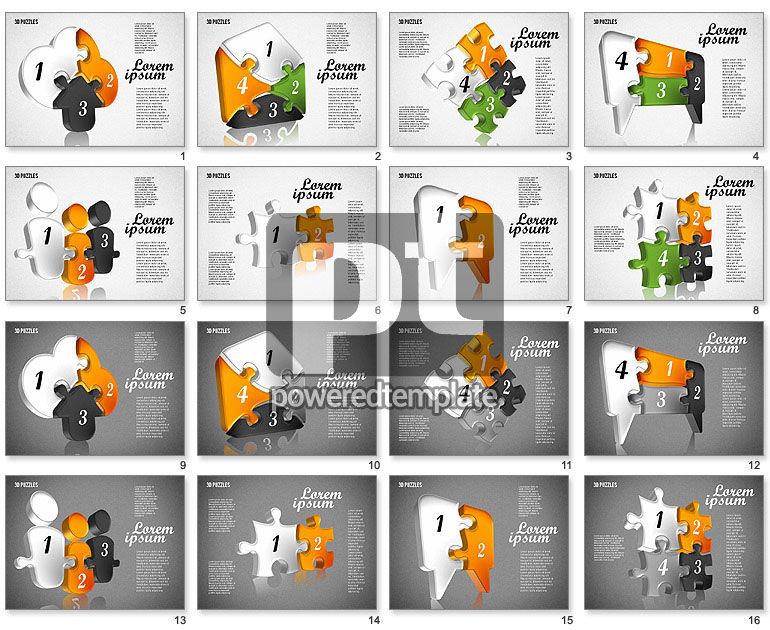 Formas del rompecabezas en 3D