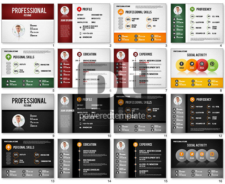 professional resume template powerpoint