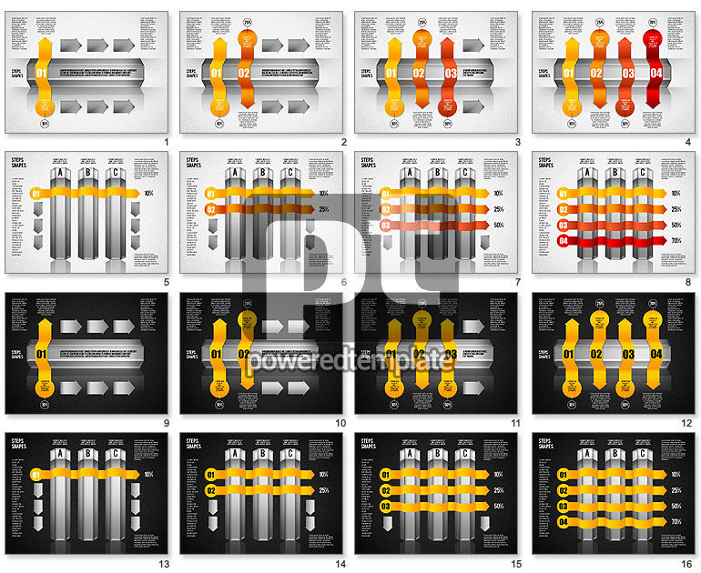 4 Schritte Prozessdiagramm