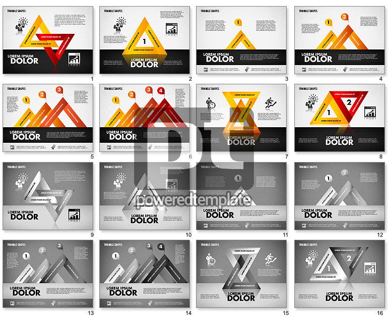 Diagrama de formas de triángulo