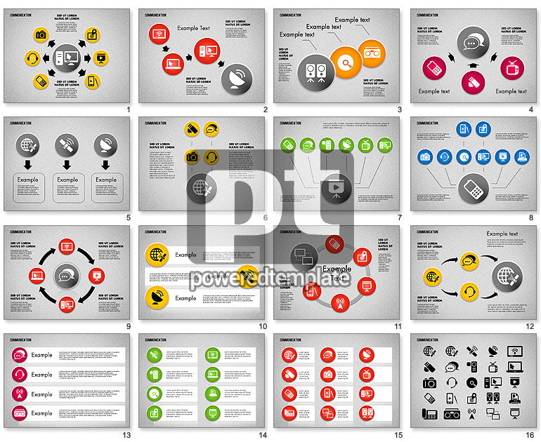 Communicatie en media pictogrammen