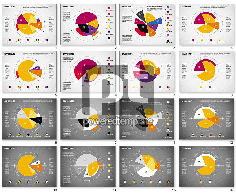 Pie coleção de gráfico em design plano