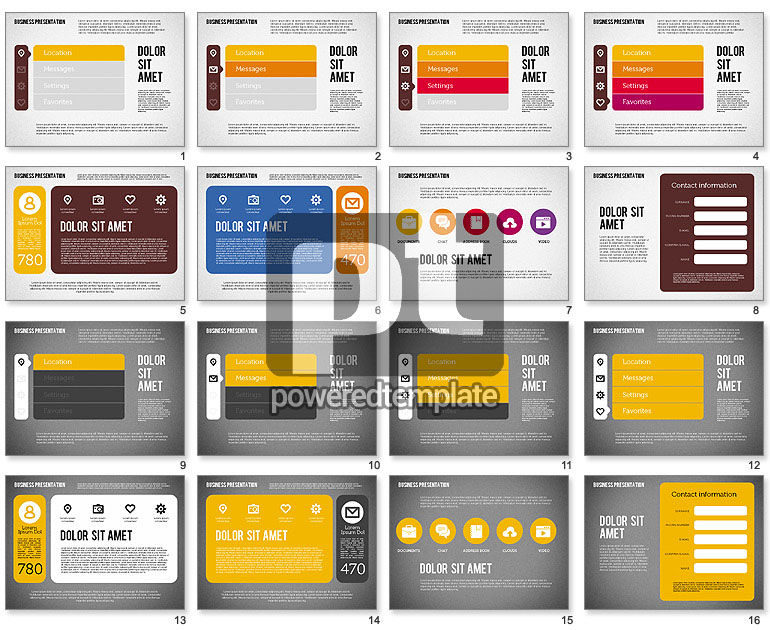 Presentatie met podia en pictogrammen