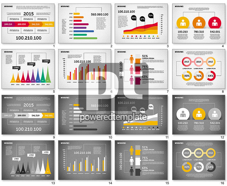 Flat design diagramas set