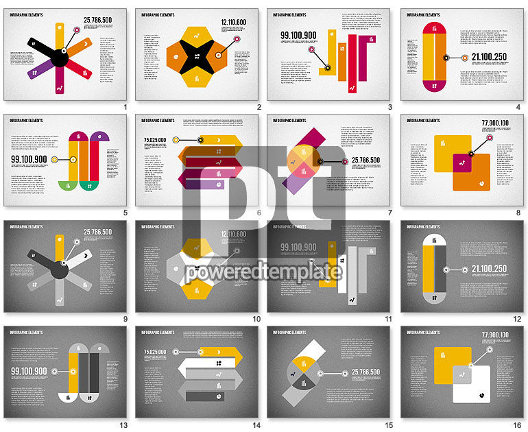 평면 디자인 오브젝트 세트