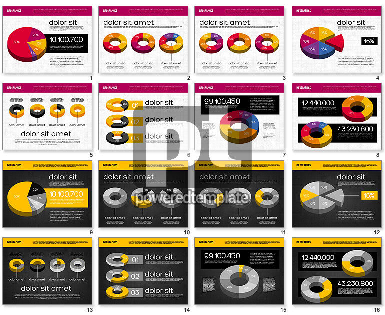 Presentatie met cirkeldiagrammen