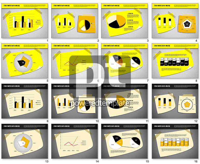 Note adesive con diagrammi (dati guidato)