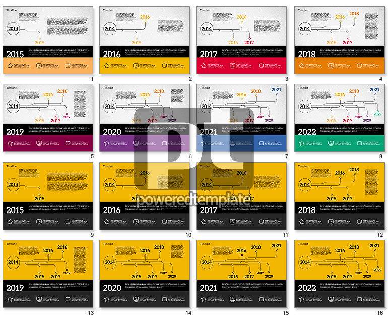 Línea de tiempo en diseño plano