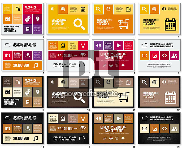 Présentation avec des icônes dans un design plat