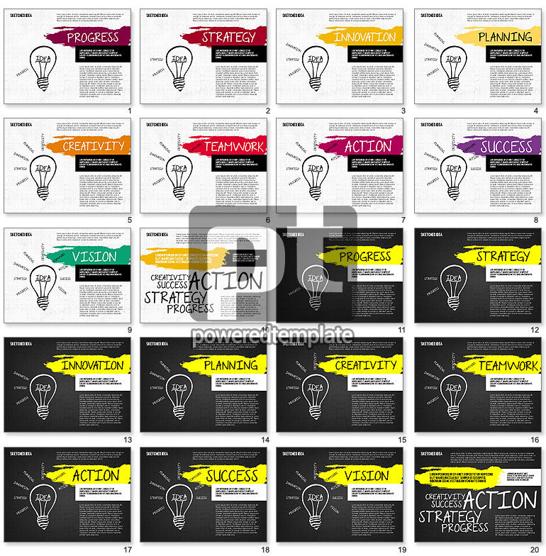 Idee-presentatie in schetsstijl