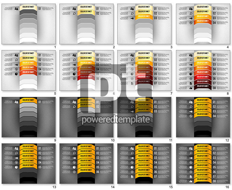 Presentatie agenda met pictogrammen