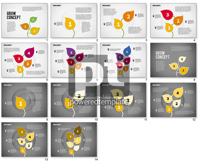 Grow conceito com números