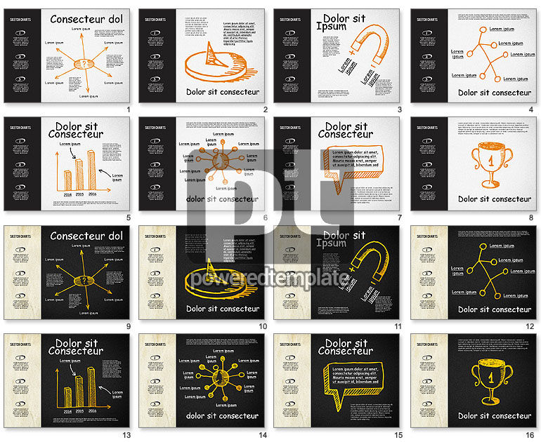 Formas y gráficos en estilo de bosquejo