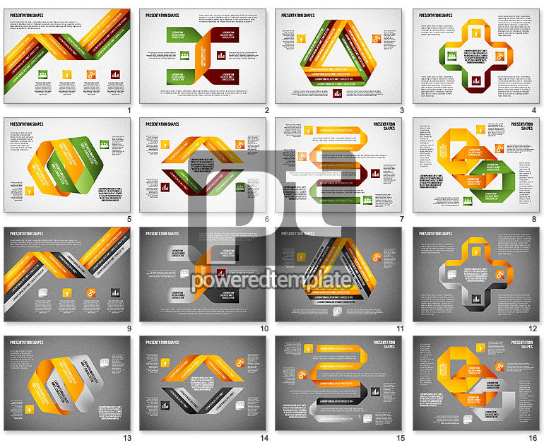 Options et formes de style origami