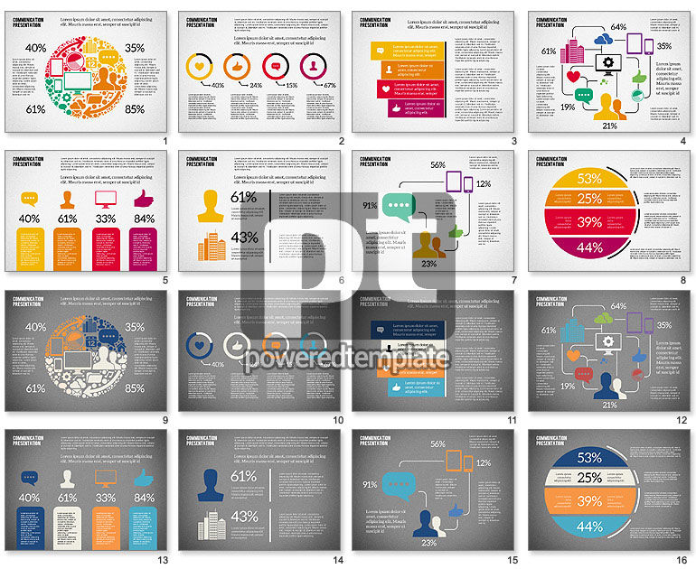 Presentation Template with Flat Shapes