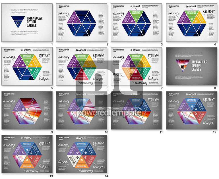 Set de etiquetas de opção triangulares