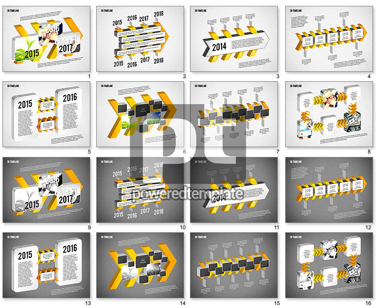 Diagramme de chronologie 3d chevron