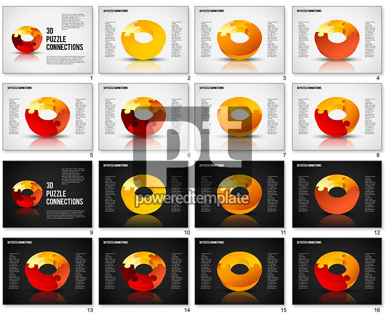 3d puzzle doughnut chart