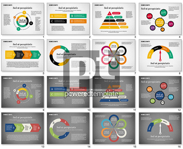 Business Charts Sammlung in flachen Design